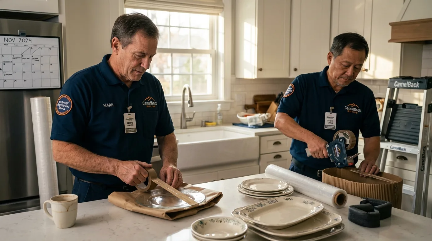 Professional crew packing kitchen dishware in Bryans Road, MD